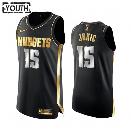 Dres Denver Nuggets Nikola Jokic 15 2020-21 Crna Golden Edition Swingman - Dječji